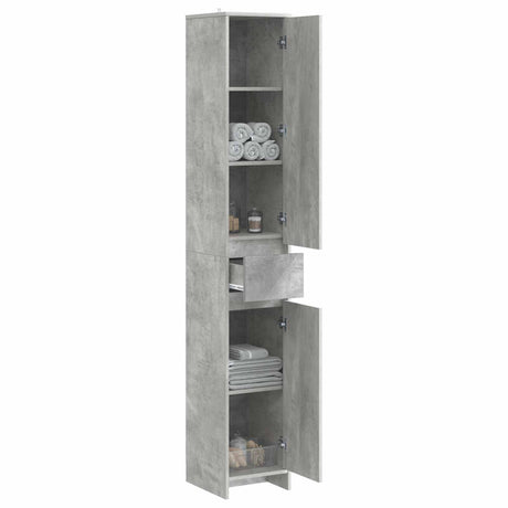 Vidaxl badkamerkast betongrijs 30 x 33 x 190 cm bewerkt hout