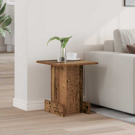 Vidaxl bijzettafel oudhout 35,5 x 35 x 40 cm bewerkt hout