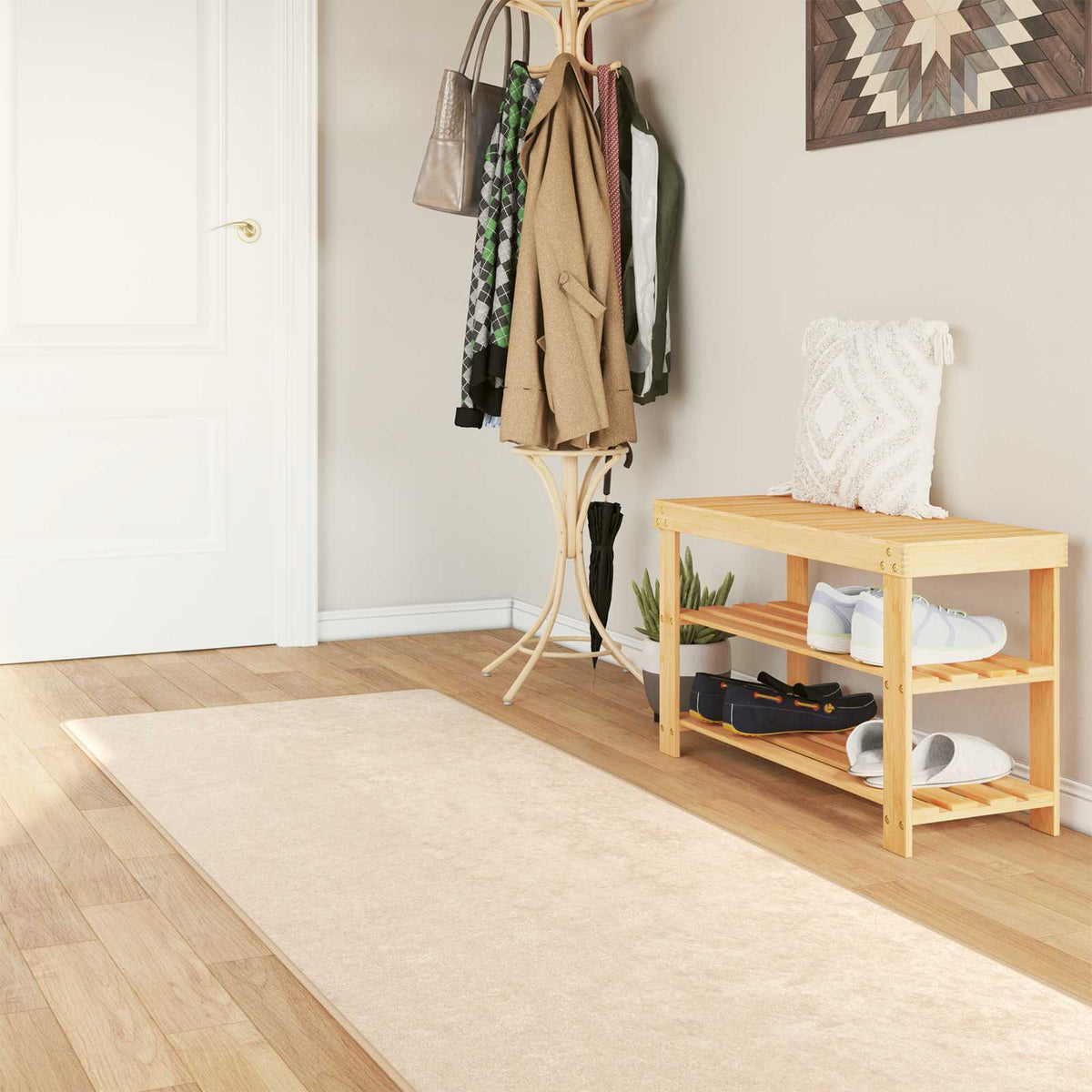 Vidaxl vloerkleedloper marsa crèmekleurig 250 x 100 cm