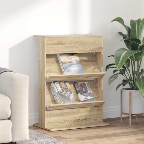 Vidaxl tijdschrift rek sonoma eiken 70 x 41 x 96 cm bewerkt hout