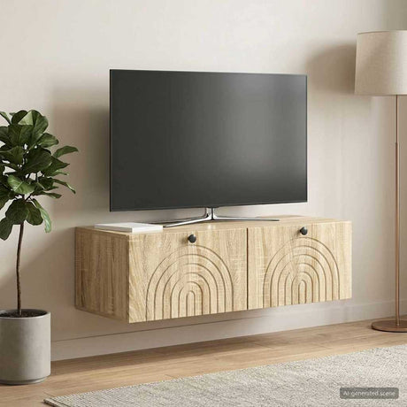 Vidaxl wandbeugel tv-kast sonoma eiken 98 x 41 x 30 cm bewerkt hout