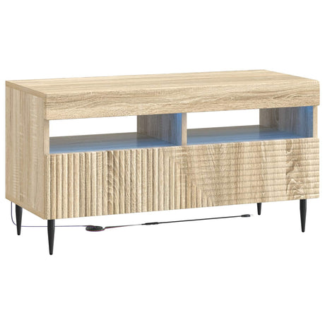 Vidaxl led tv-meubel haarlem 81 x 35 x 43 cm sonoma eiken bewerkt hout