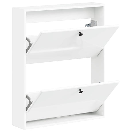 Vidaxl wandgemonteerde schoenkast breda 71 x 17 x 86 cm bewerkt hout