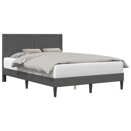 Vidaxl bedframe met hoofdeinde donkergrijs 120 x 200 cm katoen stof