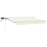 Vidaxl handmatige luifelhouder met led's crème en wit 2,5 x 2 m