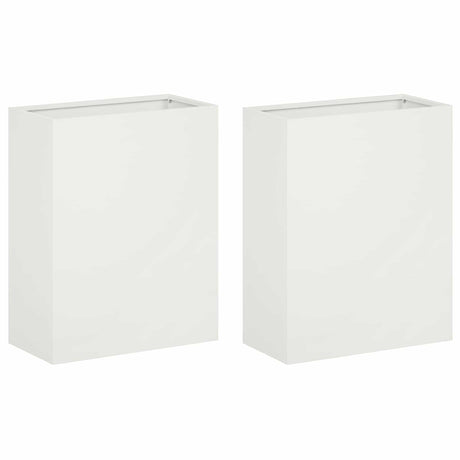 Vidaxl plantenbak 2 st wit 40 x 20 x 50 cm koudgewalst staal