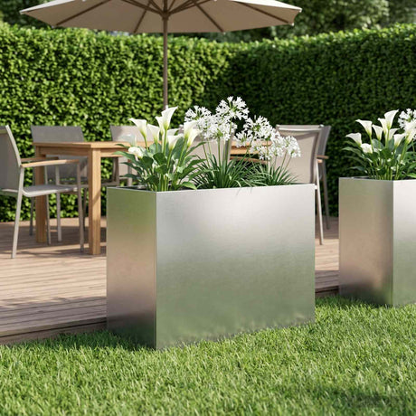Vidaxl plantenbak zilver 60 x 30 x 50 cm roestvrij staal