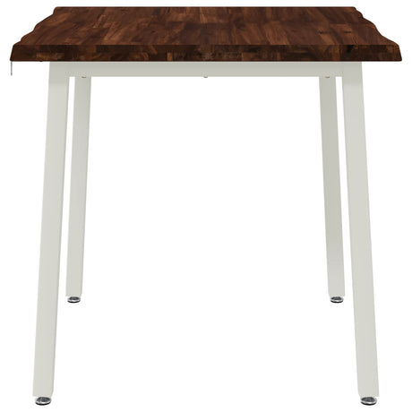 Vidaxl 80 x 80 x 75 cm massief acaciahout donkerbruin en wit vierkant
