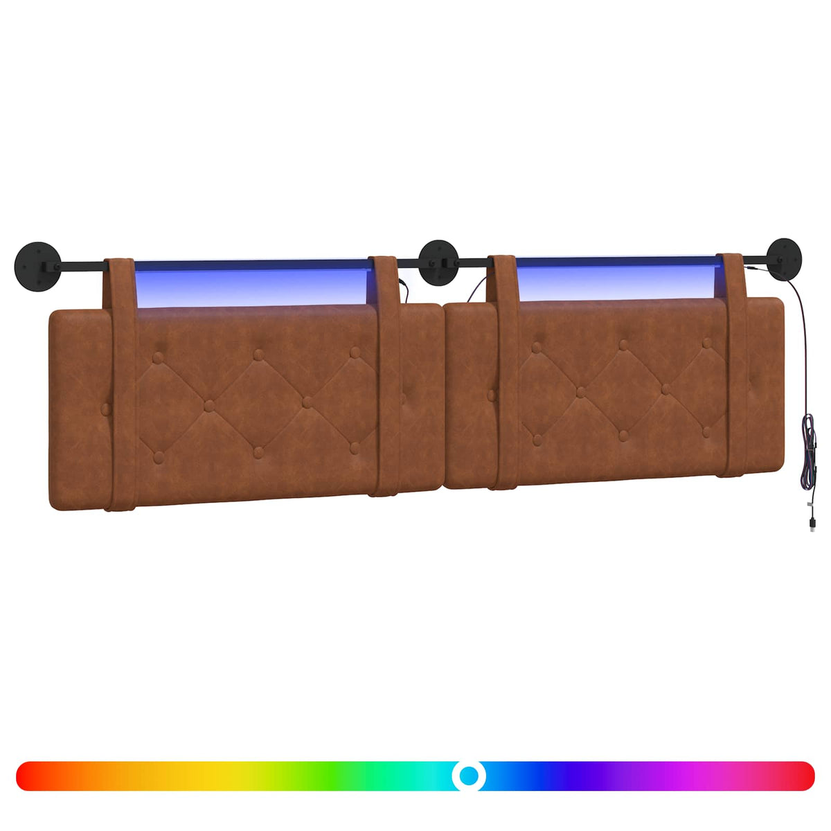 Vidaxl hangend hoofdbord bruin antiek pu