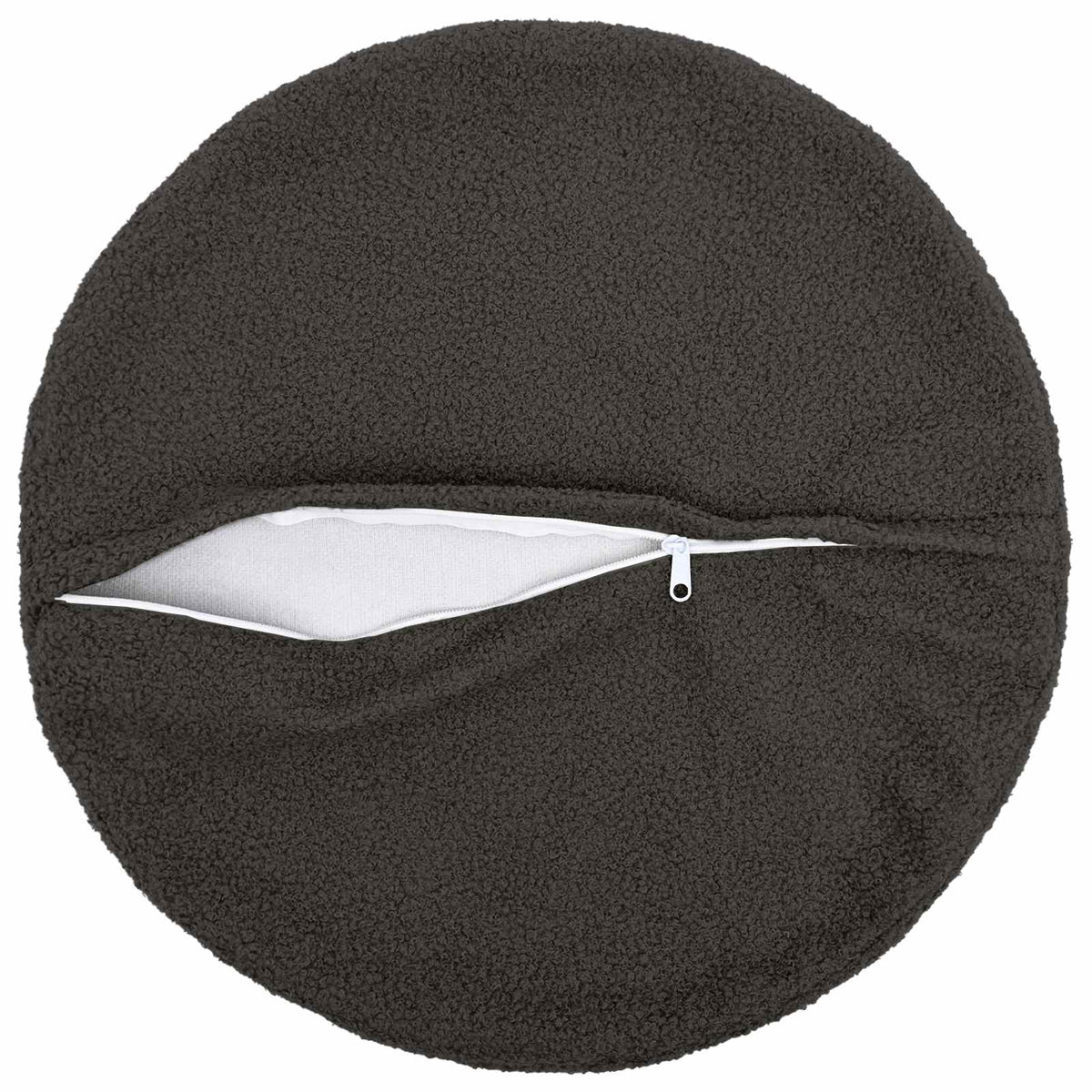 Vidaxl kussensloop 2 pcs heerlen donkergrijs ø 40 cm bouclé