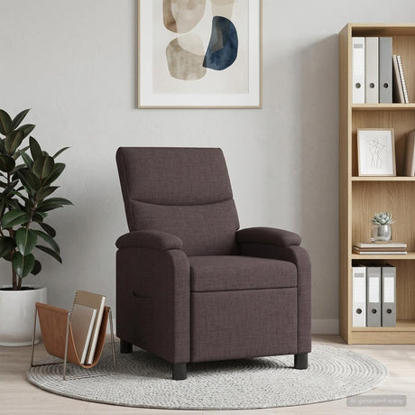 Vidaxl relaxfauteuil donkerbruin stof