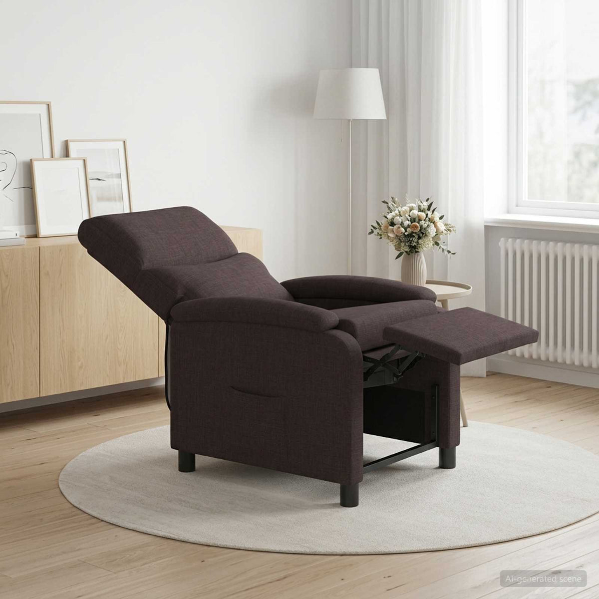 Vidaxl relaxfauteuil donkerbruin stof