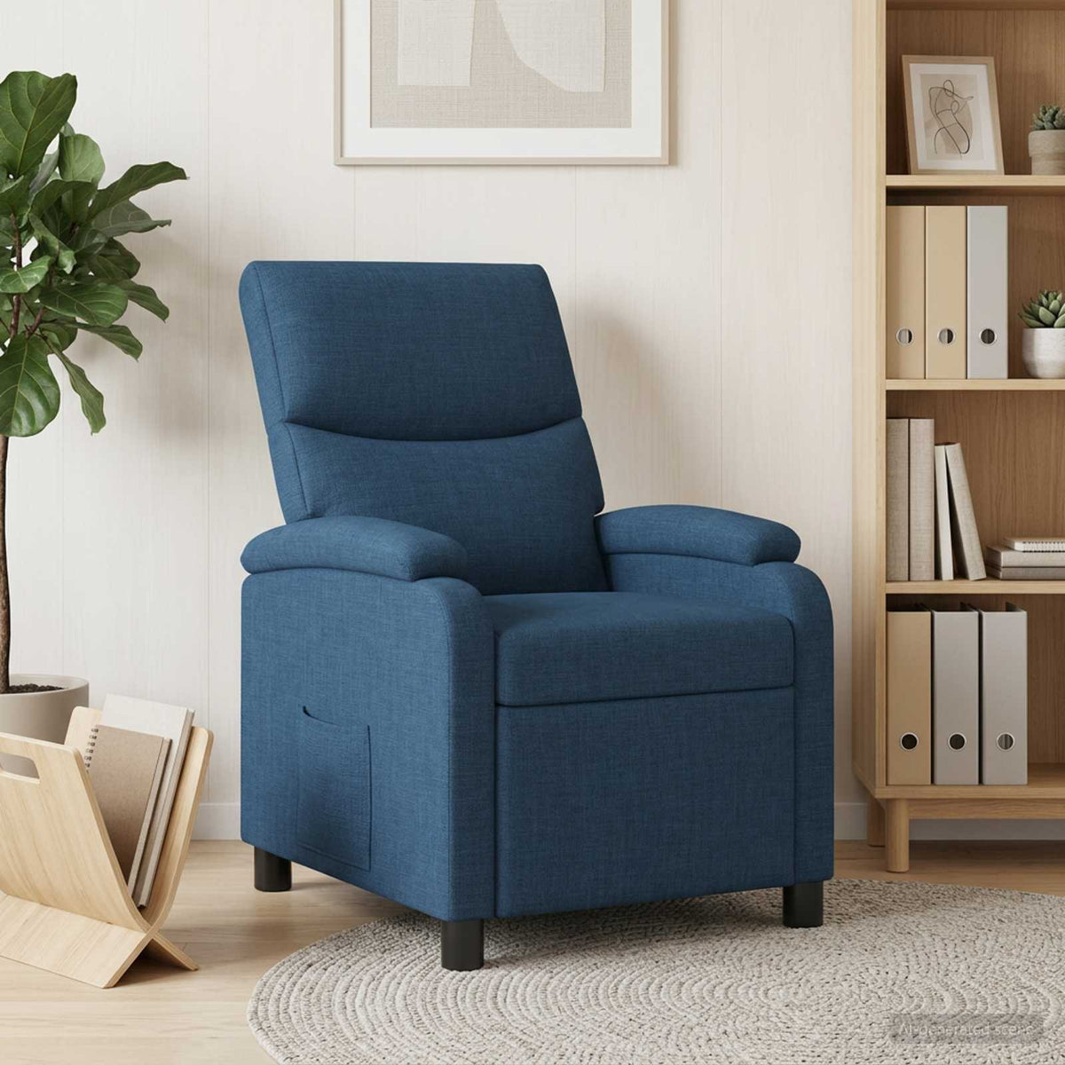 Vidaxl relaxfauteuil blauw stof