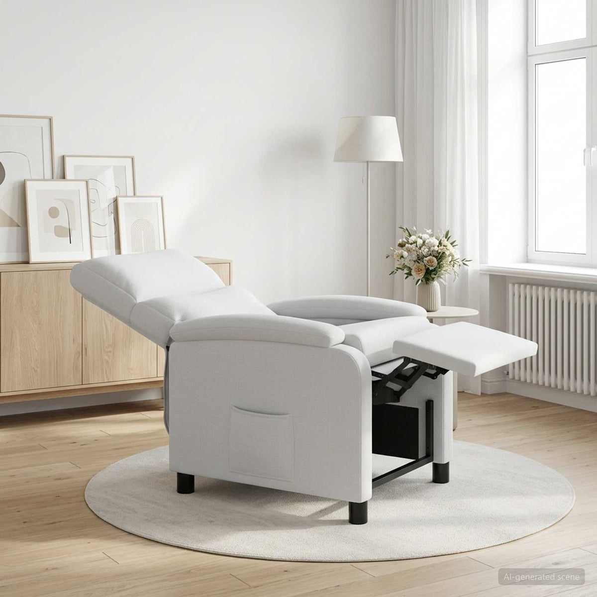 Vidaxl relaxfauteuil wit stof