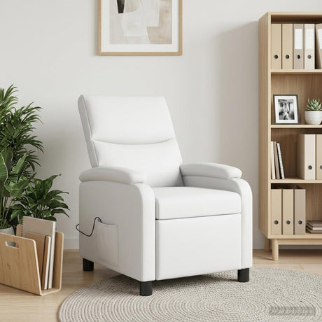 Vidaxl massage recliner wit kunstleer