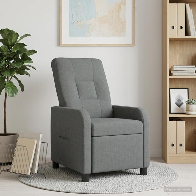 Vidaxl relaxfauteuil donkergrijs stof