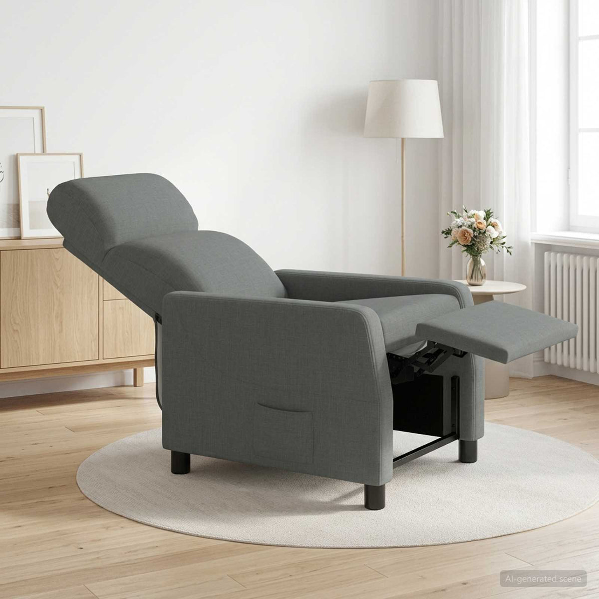 Vidaxl relaxfauteuil donkergrijs stof