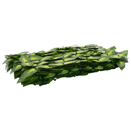 Vidaxl balkonscherm met bladeren groen en geel 200 x 75 cm