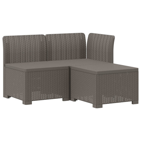 Vidaxl 3-zits tuinbank met kussens in rattanlook 3-zits pp lichtgrijs