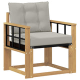 Vidaxl tuinbank massief acaciahout en textilene wit 63 x 71 x 73 cm