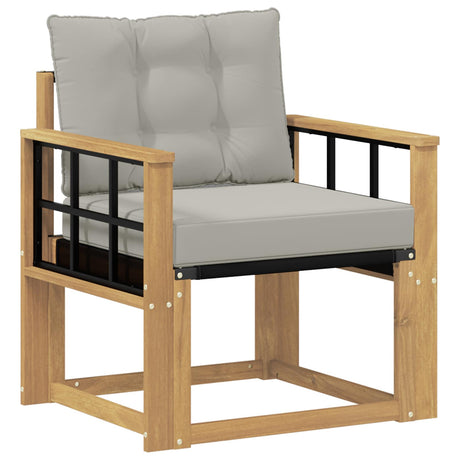 Vidaxl tuinbank massief acaciahout en textilene wit 63 x 71 x 73 cm