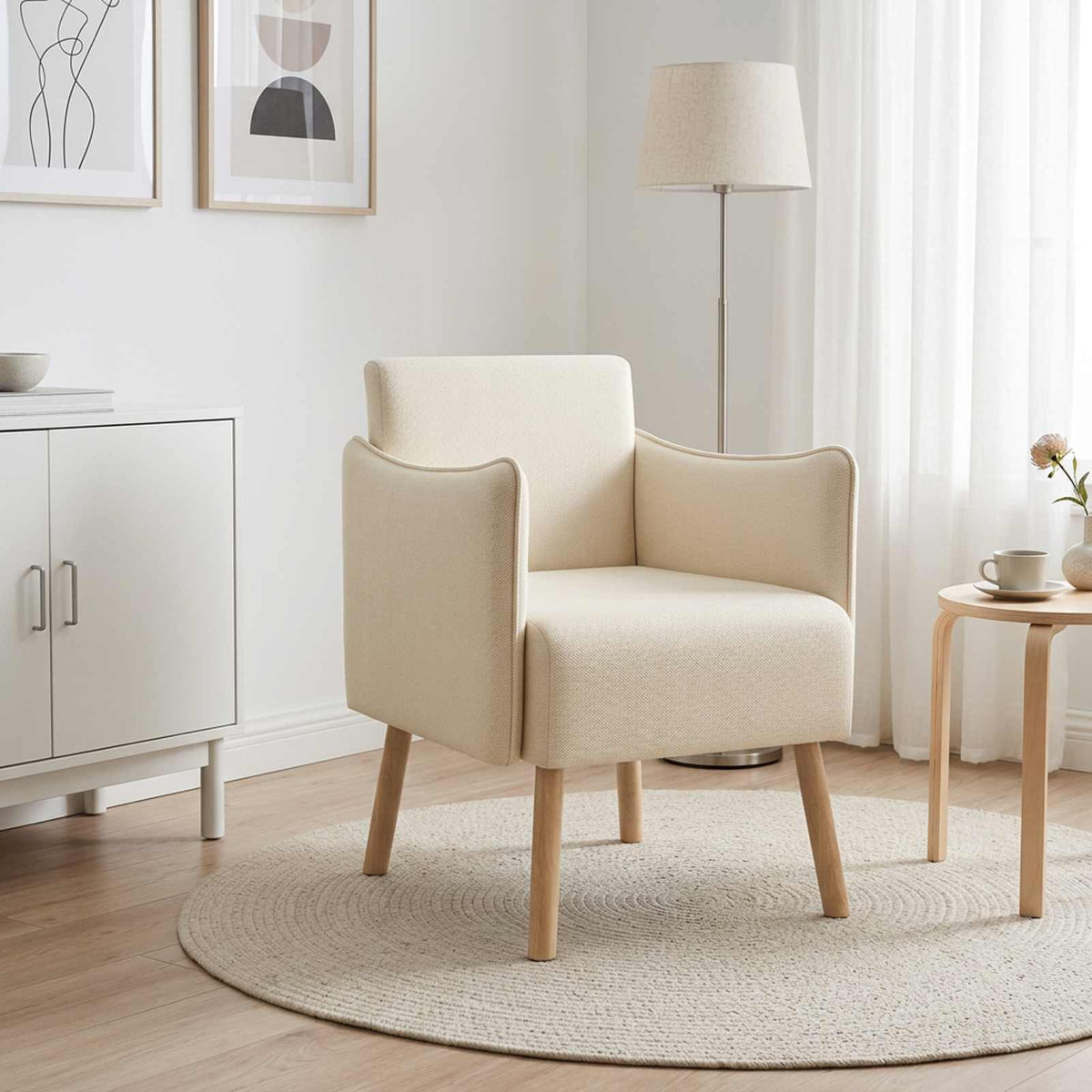 Vidaxl accentstoel crèmekleurig korrelige velvet