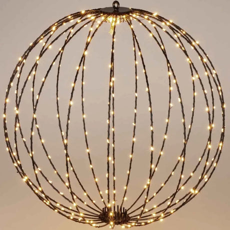 S.i.a. decoratie led bal 60 cm 400 led #039;s warm wit zwart