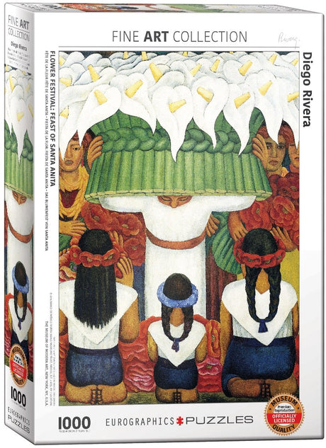 Puzzle Eurographics diego rivera - festiwal kwiatów - 1000 kawałków tektury.