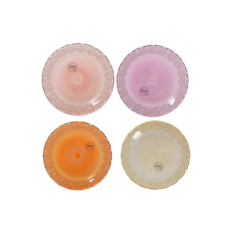 Decoris szklany talerz obiadowy ø25xh1,8cm 4 różne kolory