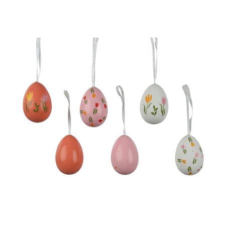 Dekoracja wisząca Decoris Pisanka ze styropianu o wymiarach 6ø4xh6cm, mix