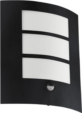 Eglo city wandlamp buiten - bewegingssensor - e27 - 26 cm - zwart wit