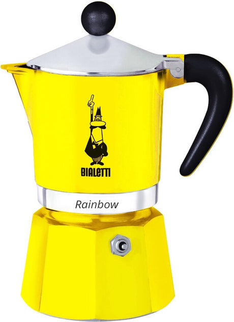 Perkolator Bialetti Rainbow Yellow 200 ml – 3 filiżanki – ekspres do kawy autentycznej włoskiej
