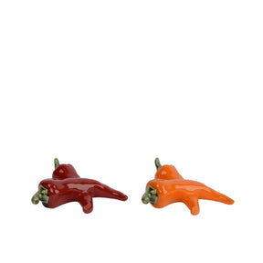 Decoris dekoracja papryka warzywna porcelana 12,5x12,5x4cm 2 różne