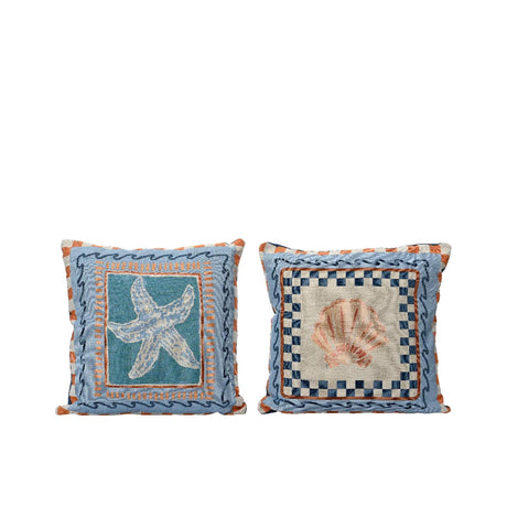 Poduszka Decoris z powłoką poliestrowo-bawełnianą 43x43x4cm 2 różne kolory