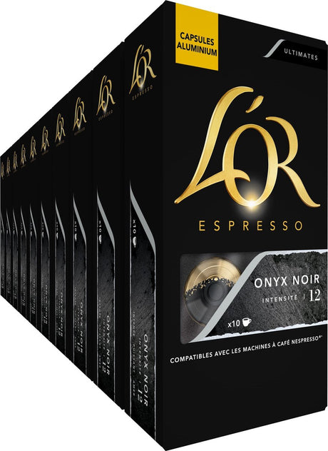 Filiżanki do kawy L'or espresso onyks - 10 x 10 kapsułek