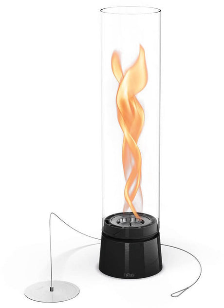 Höfats spin air table fire 900 czarny kominek stołowy do wewnątrz i na zewnątrz, nowoczesny kominek stołowy na bioetanol o długim czasie spalania, innowacyjna technologia biopalnika, kominek rozgrzewający z wirującym płomieniem