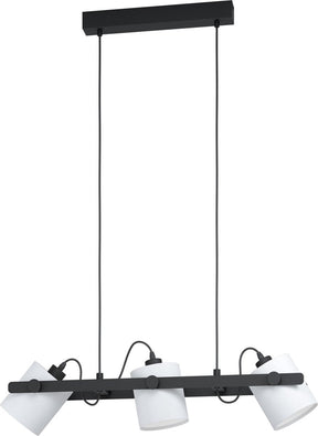 Eglo hornwood 1 hanglamp - e27 - 78 cm - zwart wit