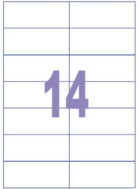 Etykieta Kangaro - kopia laserowa injet - 105x42,4mm - 100 arkuszy - 14 naklejek na arkuszu