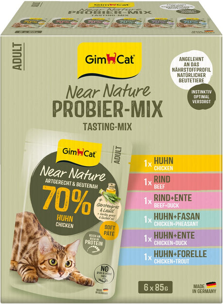 Mieszanka Gimcat Near Nature - karma dla kotów - 6 x 85 gr - opakowanie mix