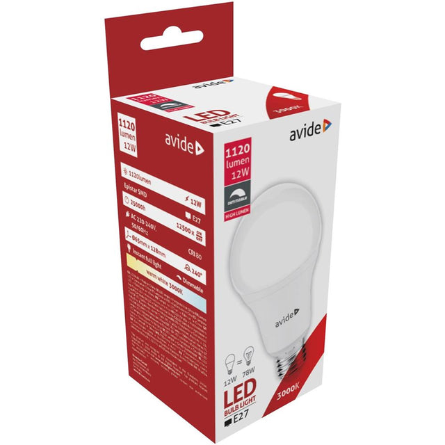Lampa LED Avide E27 12W 3000K WW z możliwością ściemniania