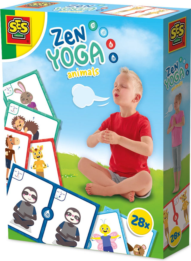 Ses Creative 02407 - karty do jogi zen - ćwiczenia oddechowe - uważność dla dzieci - 28 przykładowych kart - ćwiczenia na emocje takie jak radość lub złość