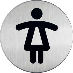 Tablica informacyjna ze zdjęciem toaleta damska z wytrzymałej stali nierdzewnej