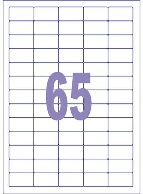 Etykieta Kangaro - kopia laserowa injet - 38,1x21,2mm - pudełko 25 arkuszy - 65 naklejek na arkuszu