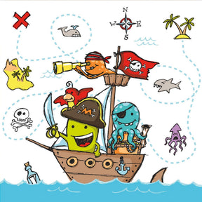 Papstar zestaw 20 serwetek Pirata Załoga 3-warstwowa 33x33cm