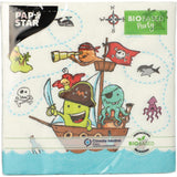 Papstar zestaw 20 serwetek Pirata Załoga 3-warstwowa 33x33cm