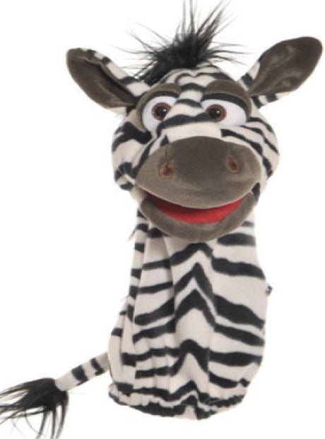 Żywe lalki, rękawiczka lalek, zebra | marionetka w rękawiczce 39 cm w kolorze czarno-białym z zasadą rękawicy | odpowiedni dla dzieci i dorosłych | łatwy do gry i zabawny design