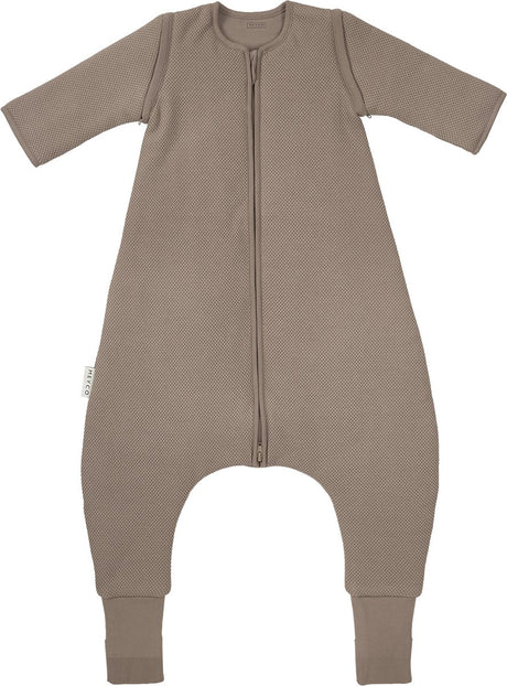 Meyco baby studio collection classic slaapoverall jumper - afritsbare mouwen - dark taupe - 92cm - 2.5 tog