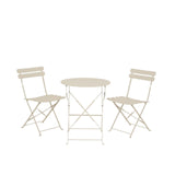 Zestaw bistro Decoris Helsingborg stal na zewnątrz w kolorze złamanej bieli, ø60xw71cm