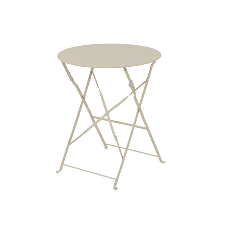 Zestaw bistro Decoris Helsingborg stal na zewnątrz w kolorze złamanej bieli, ø60xw71cm