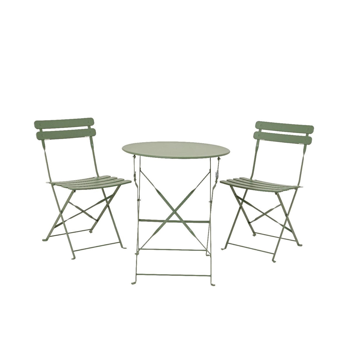 Zestaw bistro Decoris Helsingborg stalowy zewnętrzny zielony ø60xh71cm